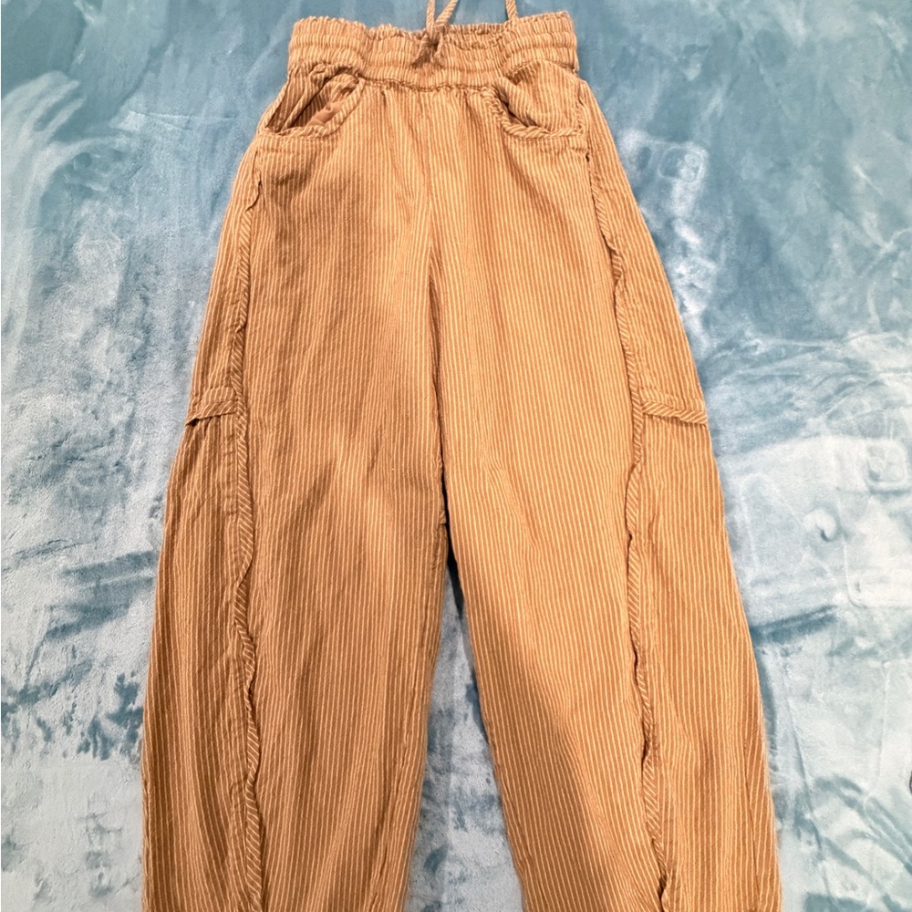 Free People barrel leg Striped  Pants